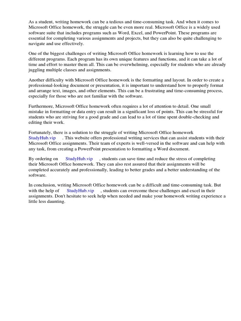 Microsoft Office Homework | PDF | Microsoft Excel | Microsoft Office