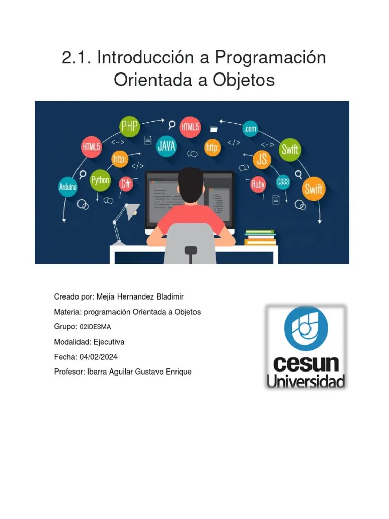 2.1. Introducción A Programación Orientada A Objetos | PDF ...