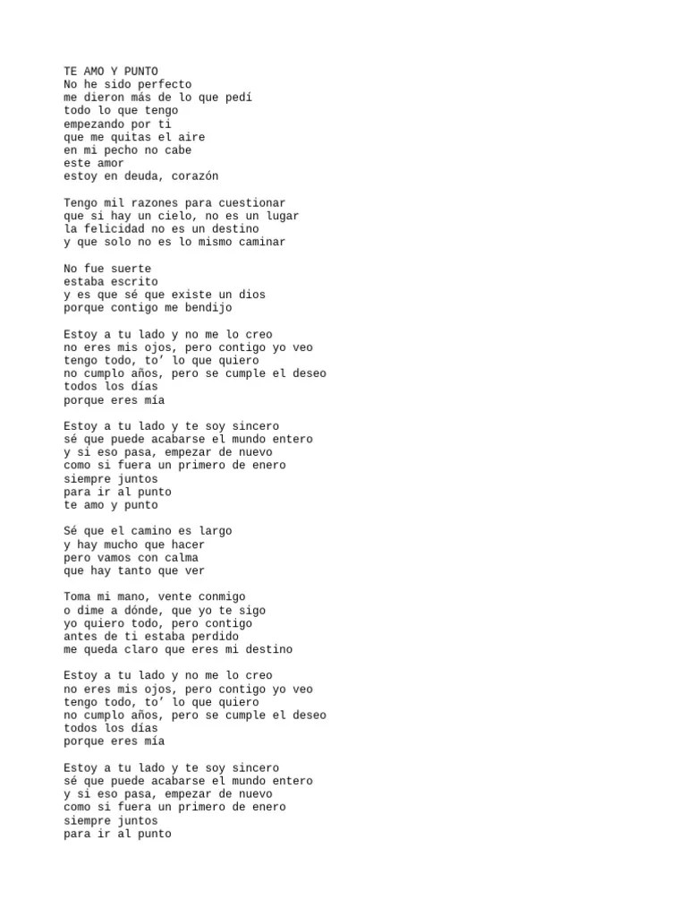 Te Amo Y Punto | PDF