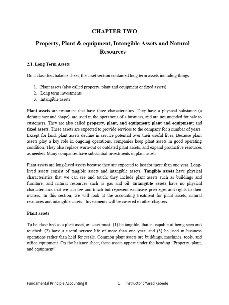 Chapter 2-Plant Assets And Intangible Assets | PDF | Depreciation ...