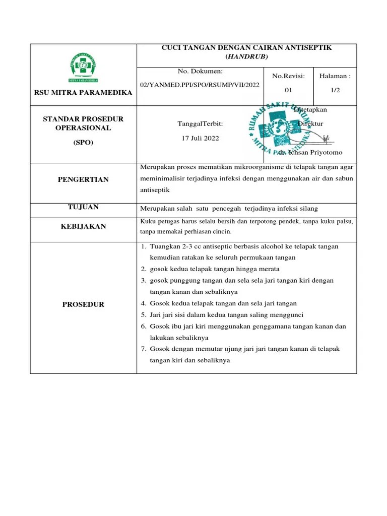 SPO CUCI Tangan Handrub | PDF