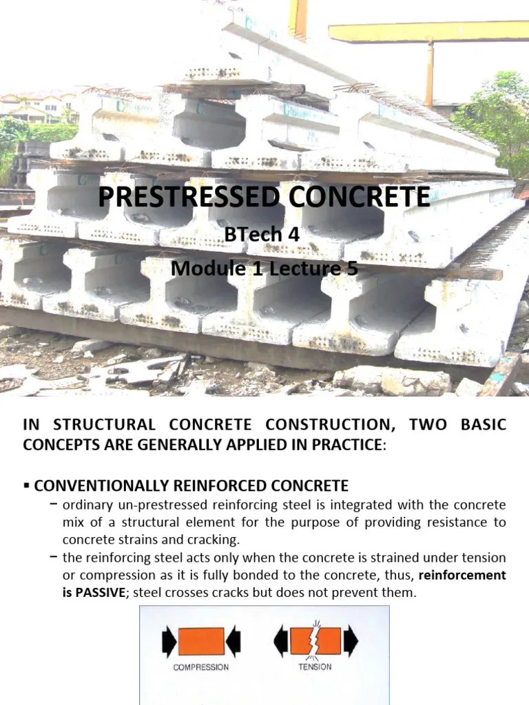 BTech4 Module 1 Lecture 5 - PRESTRESSED CONCRETE | PDF | Prestressed ...