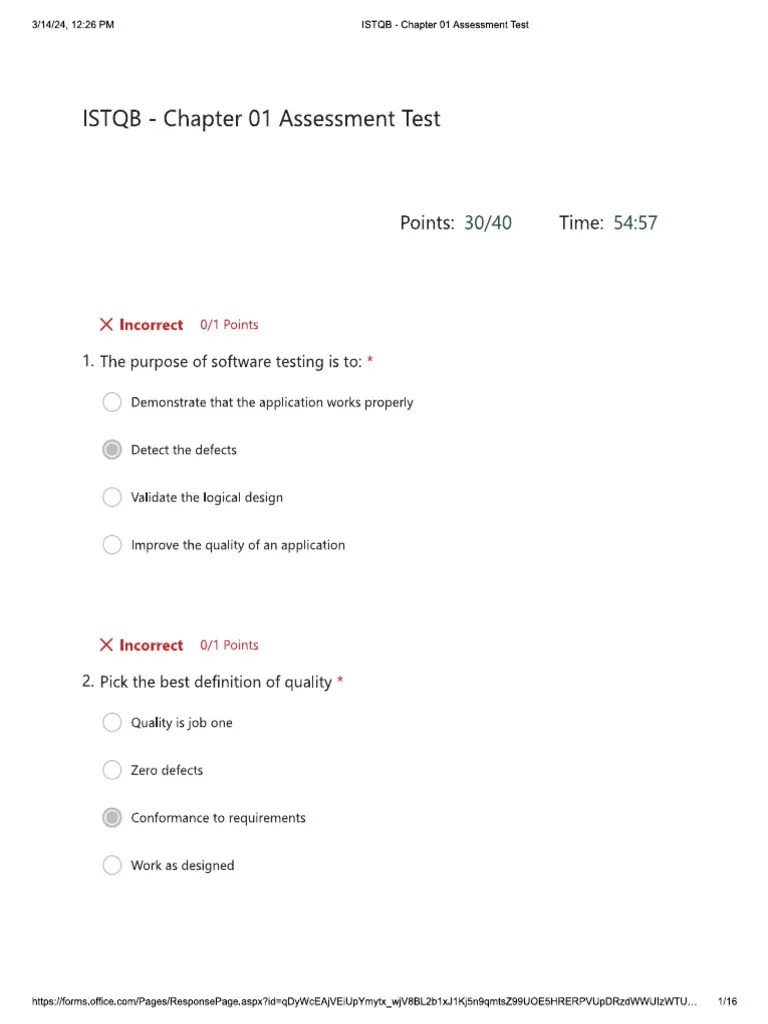 Istqb Chapter 1 Mock Test | PDF