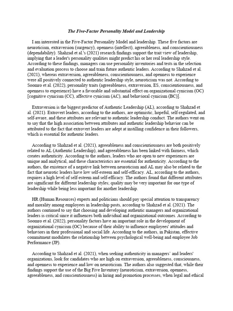 The Five Factor Model Of Personality Pdf - Best Minimal Photos in Desktop