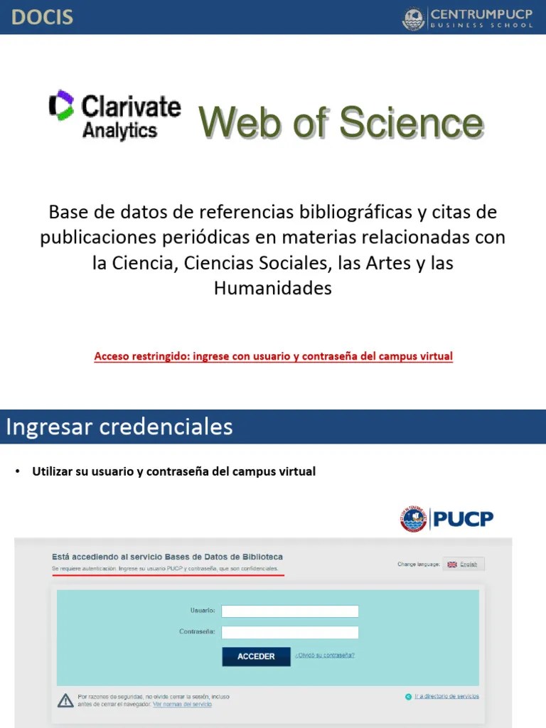 Manual Clarivate Analytics-Web Of Science | PDF