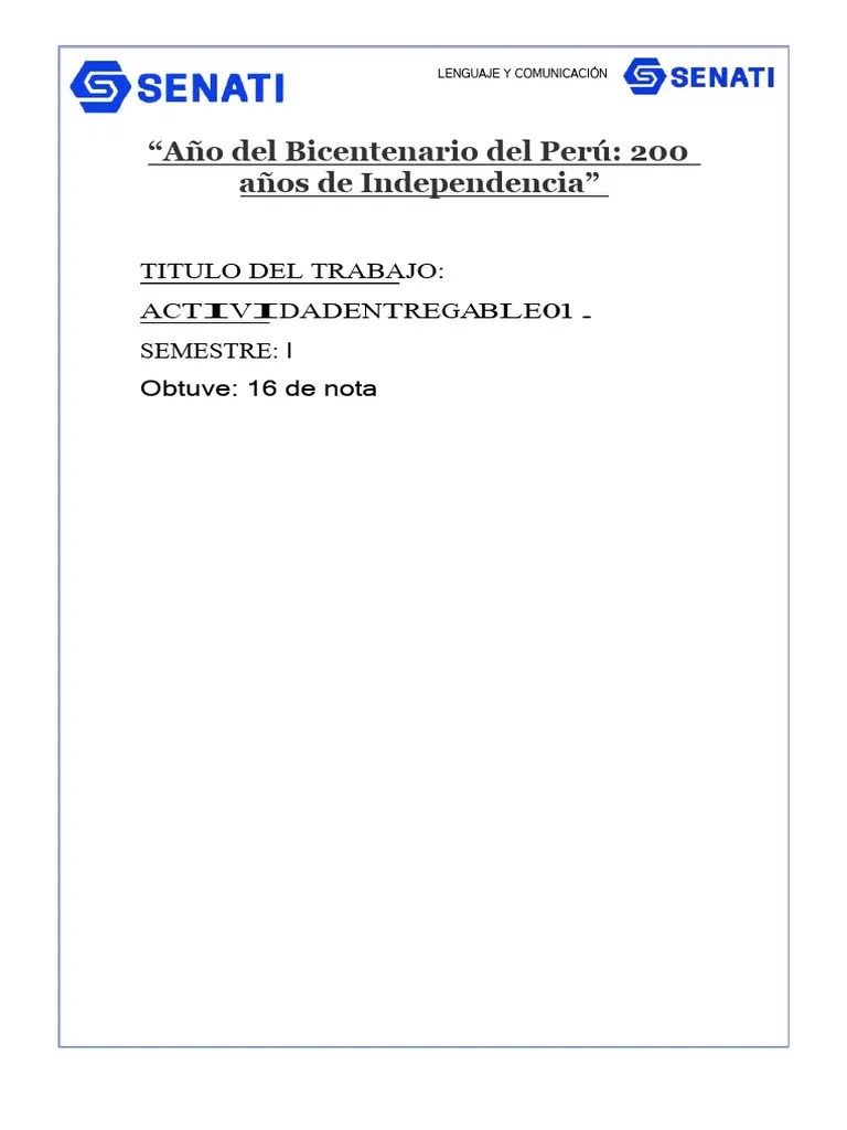 Lenguaje Y Comunicacion Entregable 01 Senati Primer Semestre Compress ...
