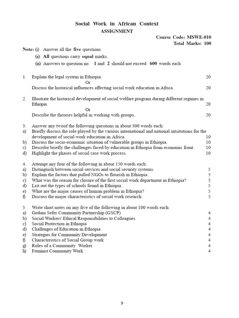 Mswe 10 E 2023 24 MSW GSPH@9891268050 | PDF | Welfare | Non Governmental Organization