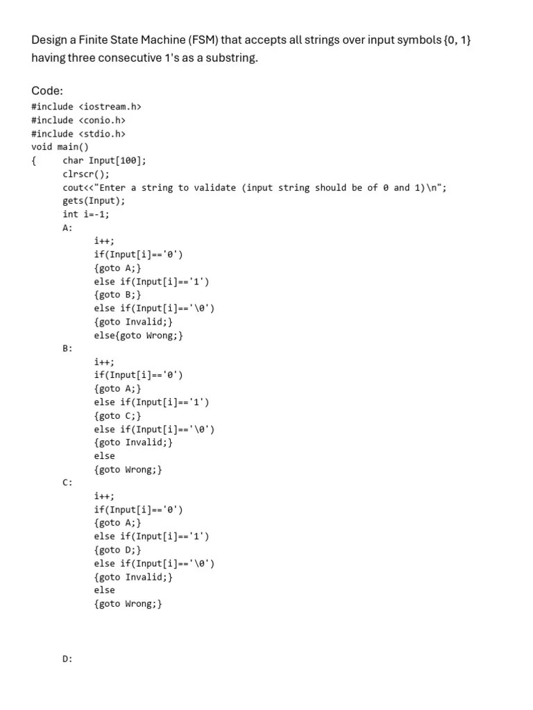 Theory Of Computation Lab File | Download Free PDF | Computer ...