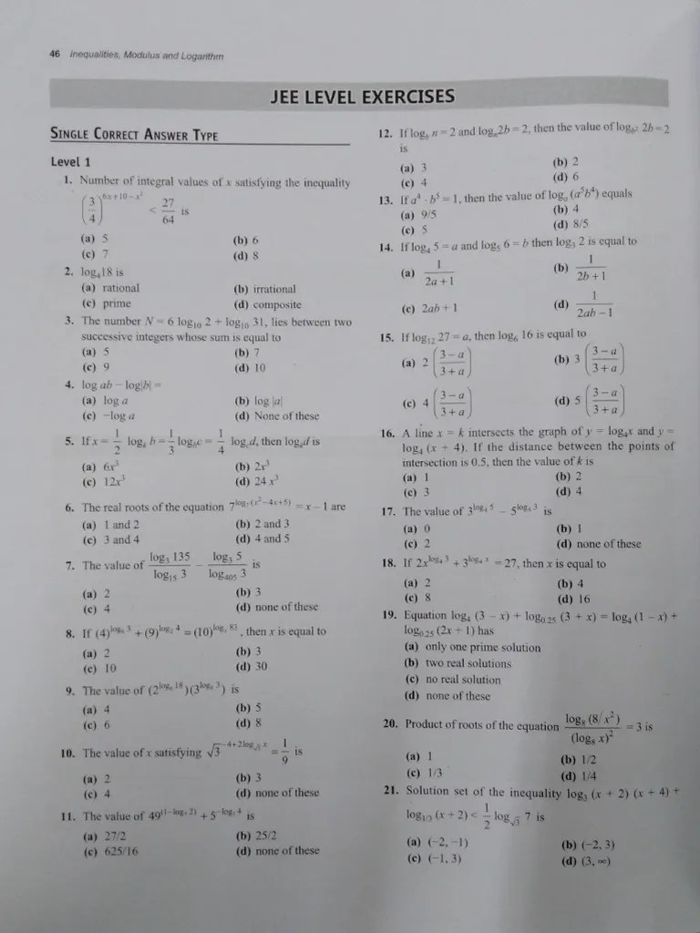 Class 11 Inequalities, Modulus And Logarithm (3) | PDF | Logarithm | Complex Number