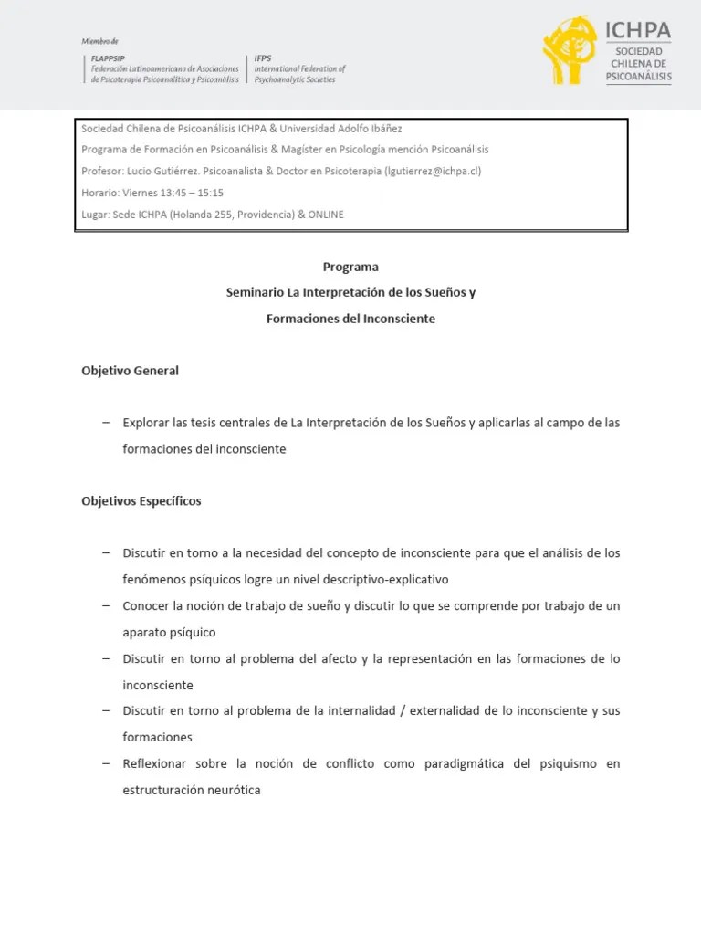 Formaciones Del Inconsciente 2024 | PDF | Psicoanálisis | Mente Inconsciente