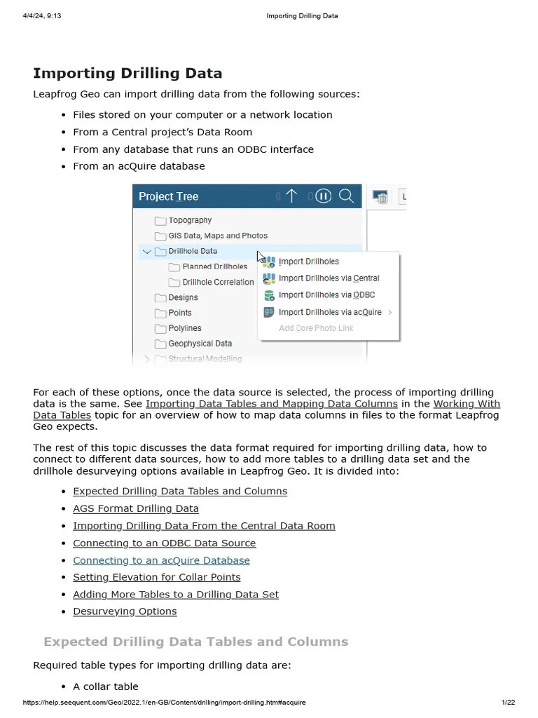 Importing Drilling Data LEAPFROG | PDF | Databases | Computer File