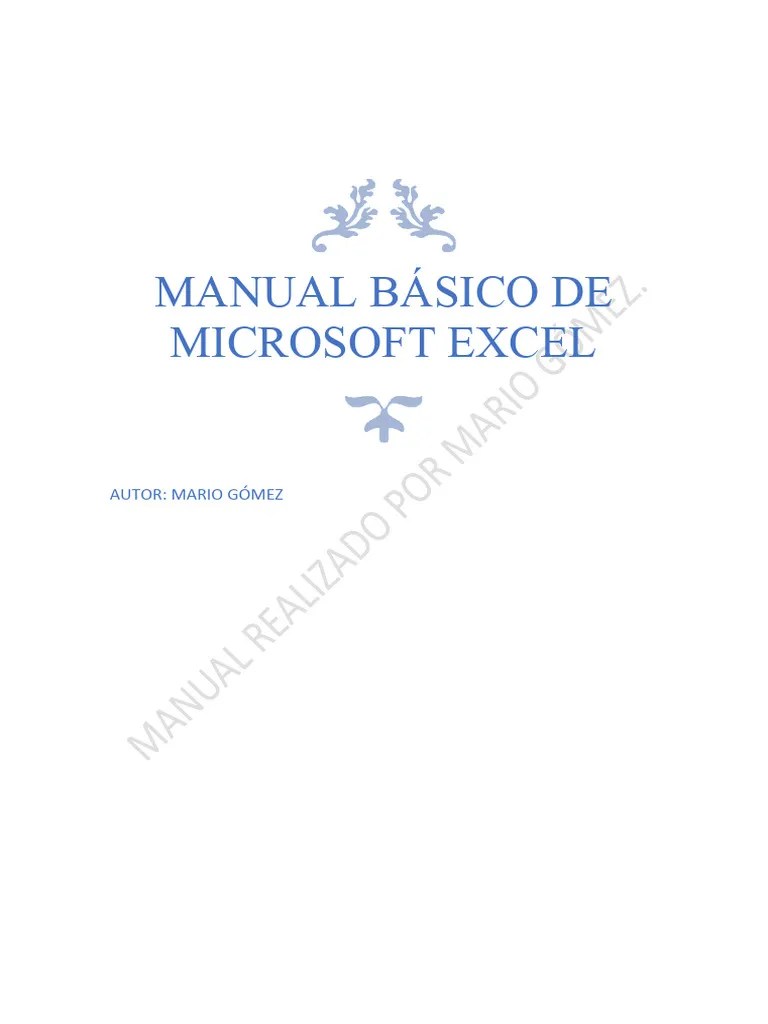 MANUAL BÁSICO DE MICROSOFT EXCEL | PDF | Microsoft Excel | Software