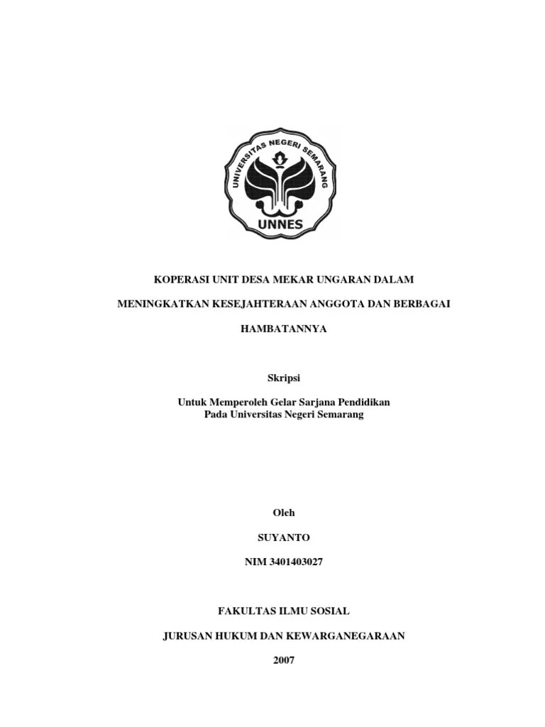 Chaniago memberi definisi koperasi sebagai suatu perkumpulan yang. Contoh Skripsi Koperasi Pdf