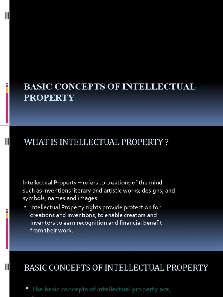Basic Concepts Of Intellectual Property | PDF | Intellectual Property | Trademark