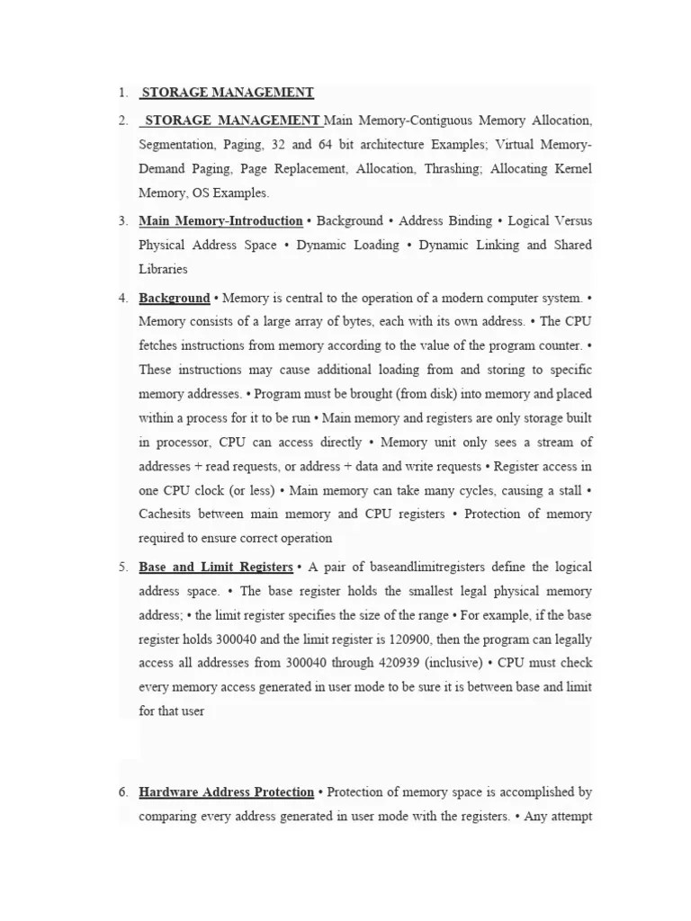 Storage Management | PDF | Computer Data Storage | Process (Computing)