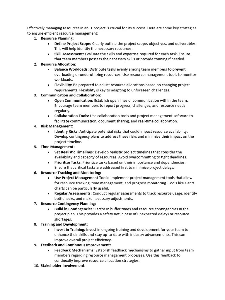 Resource Management | PDF | Project Management | Business