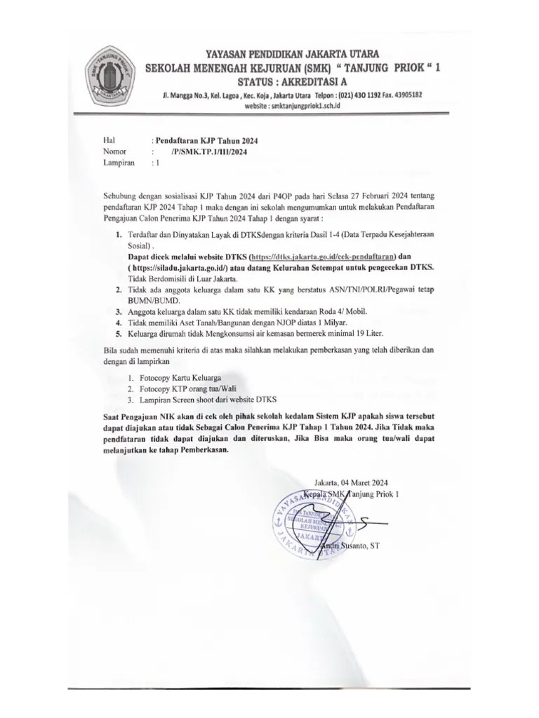 Pengajuan pendaftaran kjp 2024