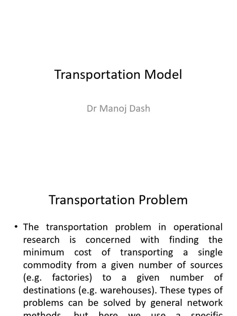 Transportation Model FInal | PDF | Mathematical Optimization | Mathematics Of Computing