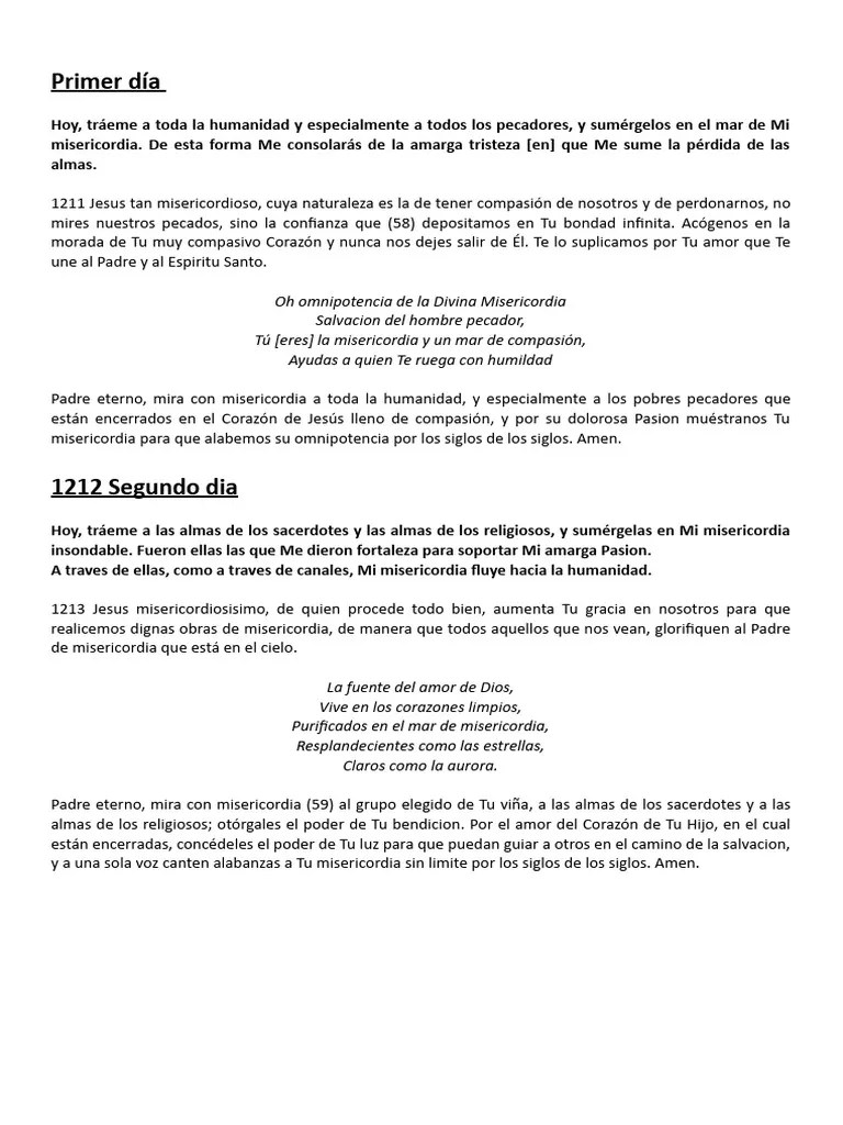 Novenario De La Divina Misericordia | PDF | Teología | Creencia ...