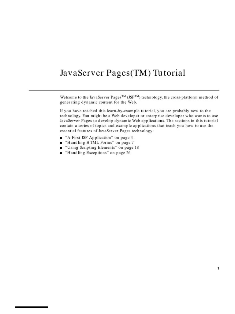 JSP Tutorial | PDF
