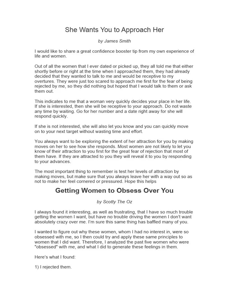 She Wants You To Approach Her | PDF