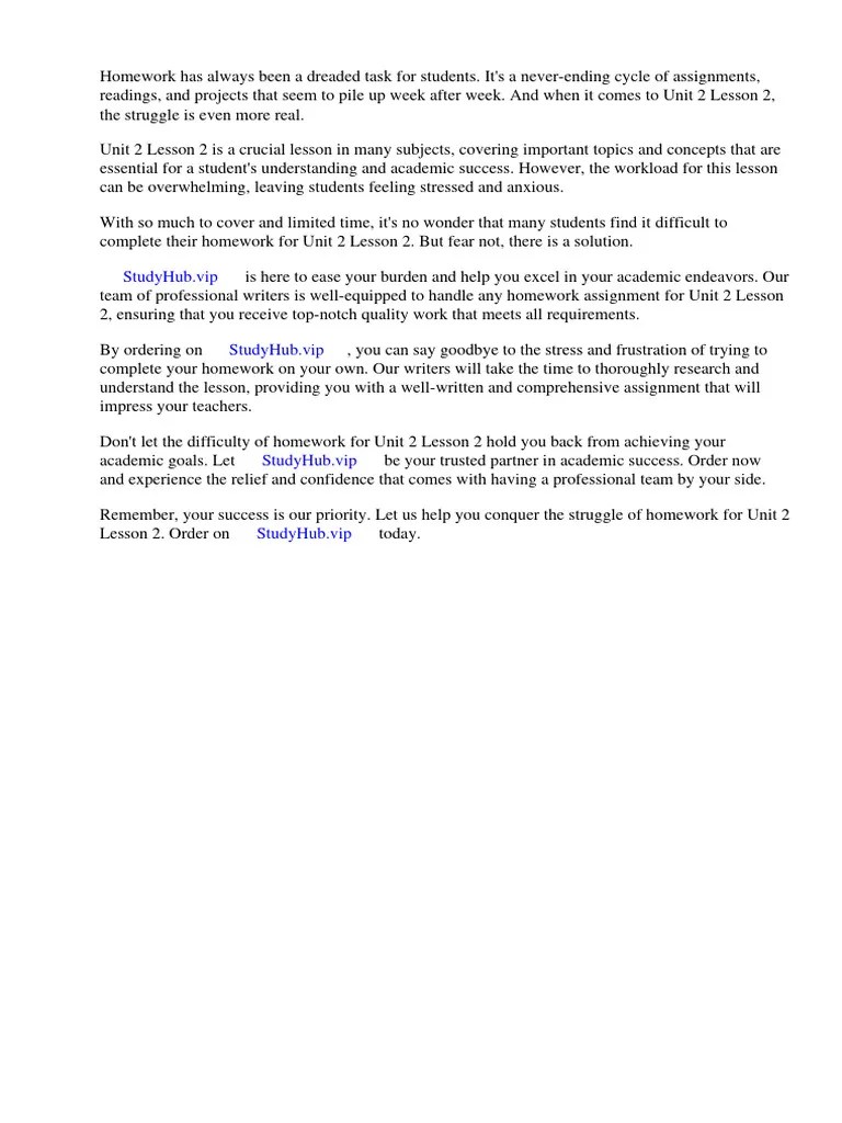 Homework Unit 2 Lesson 2 | PDF | Numbers | Homework