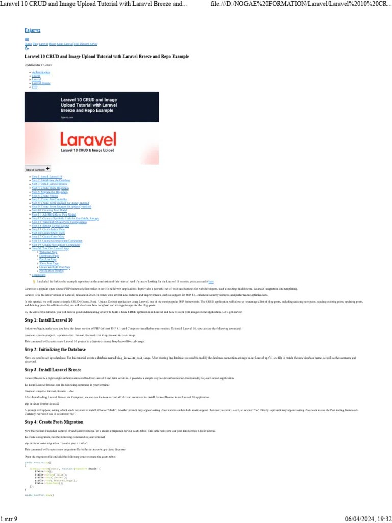 Laravel 10 CRUD | PDF | Php | World Wide Web