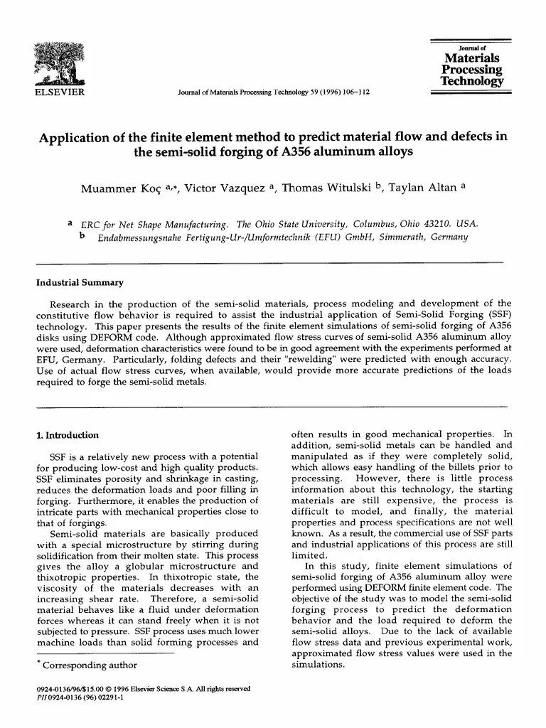 Application Of The Finite Element Method | PDF | Deformation ...