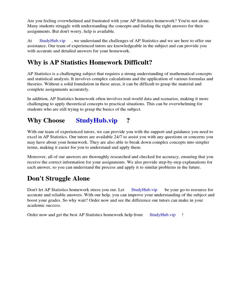 AP Statistics Homework 1.1 Answers | PDF | Statistics | Homework