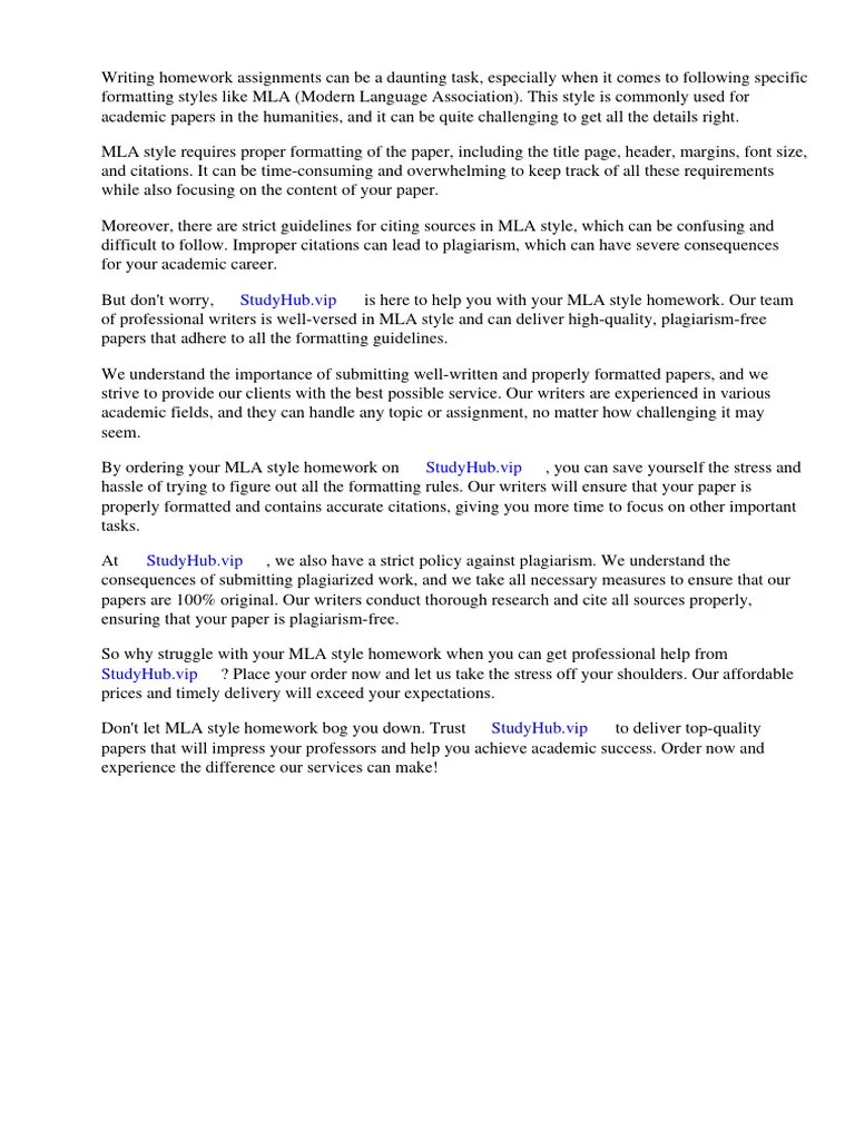 Mla Style Homework | PDF | Citation | Essays