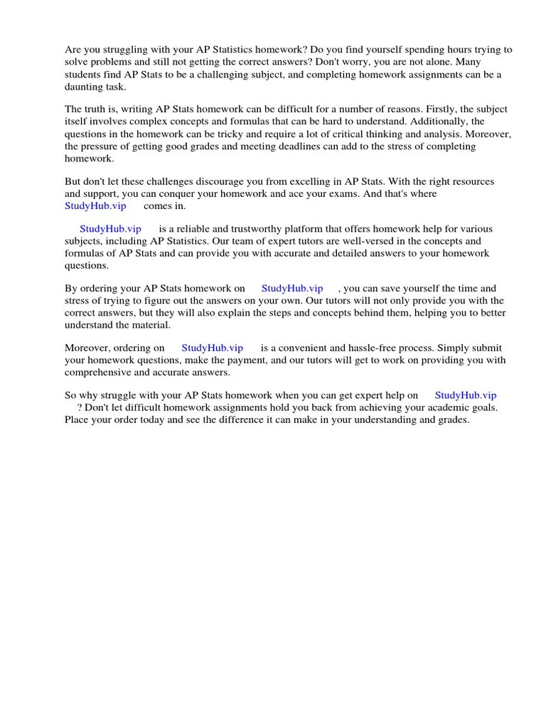 AP Stats Chapter 10 Homework Answers | PDF | Statistics | Advanced ...