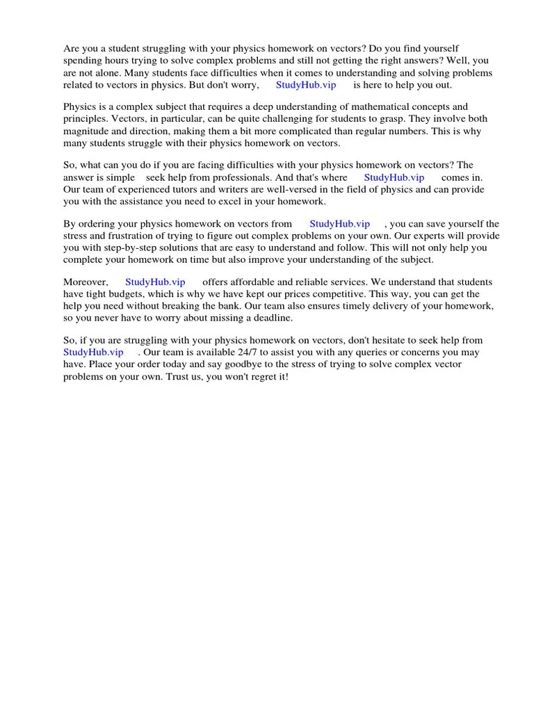 Physics Homework Vectors | PDF | Euclidean Vector | Kinematics