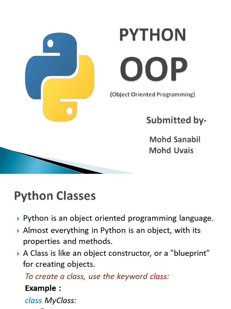 Introduction To Python OOPS | Download Free PDF | Object Oriented ...
