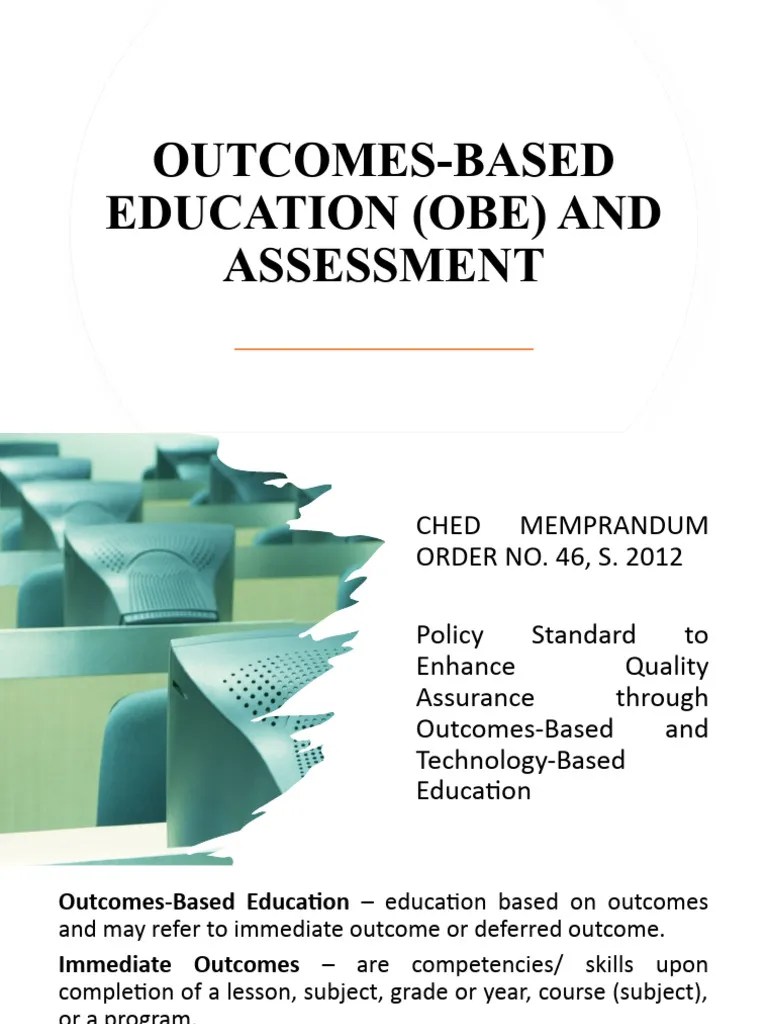 L2 Outcomes Based Education Obe And Assessment | PDF | Educational Assessment | Learning