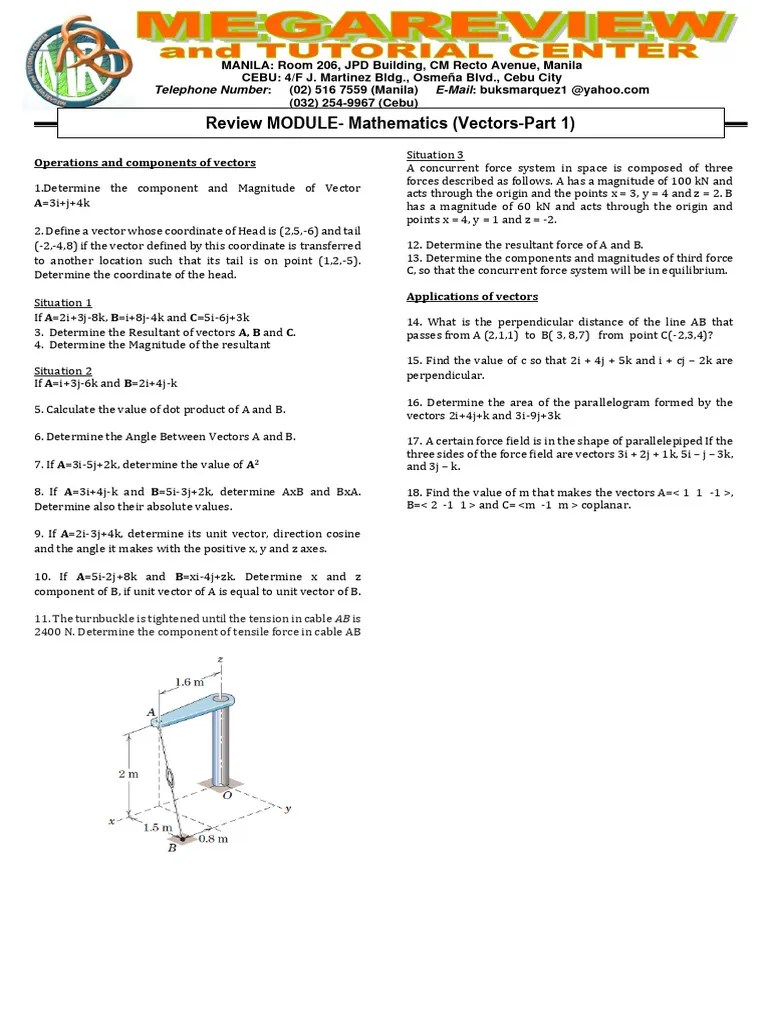 RM 08 - Vectors (Part 01) | PDF | Euclidean Vector | Norm (Mathematics)
