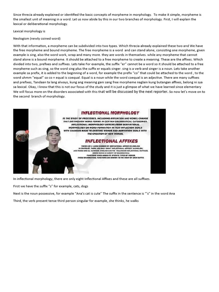 MORPHOLOGY | PDF | Morphology (Linguistics) | Word