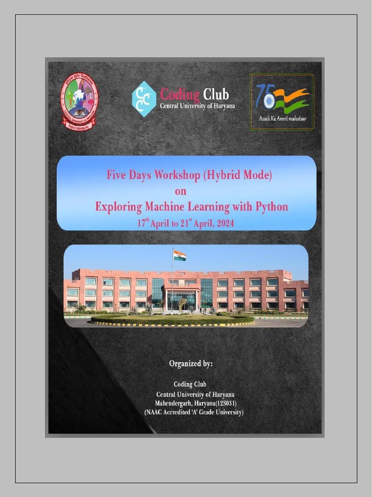 0MLwP Workshop Brochure | PDF | Machine Learning | Computer Vision