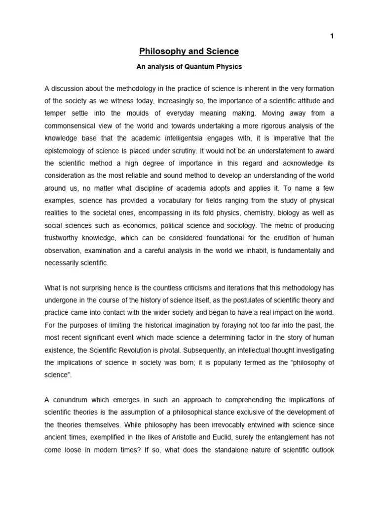 Philosophy Of Science An Analysis Of Qua | PDF | Quantum Mechanics | Science