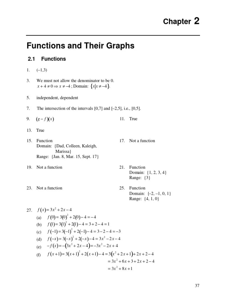 Functions And Their Graphs | PDF | Function (Mathematics) | Length