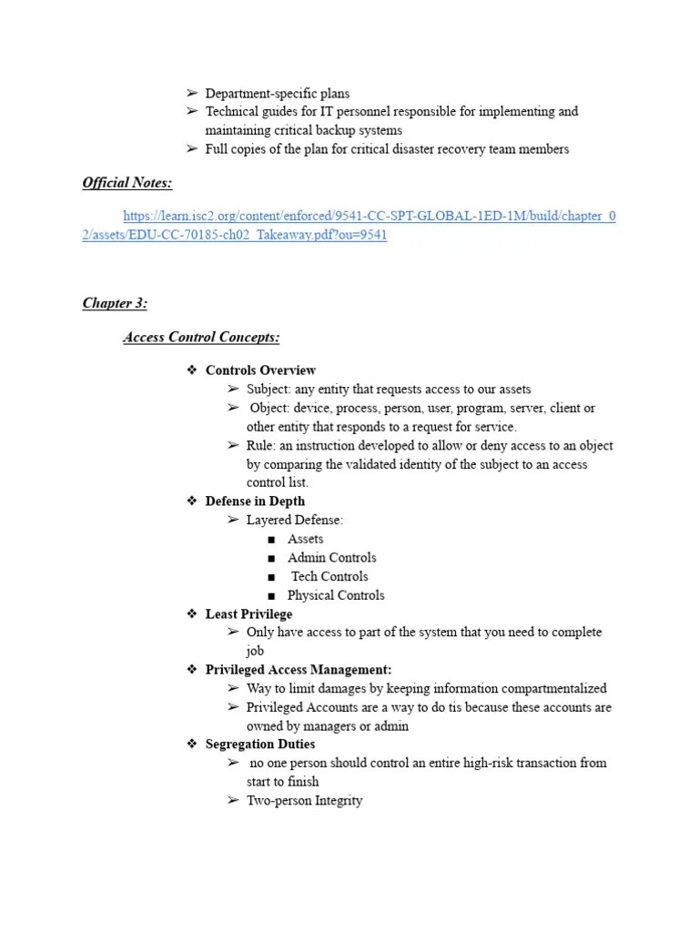 Chapter 3 - ISC2 | PDF | Access Control | Computer Network