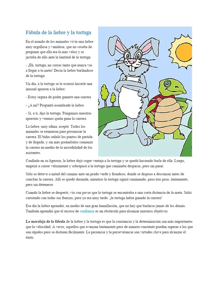 Fabula De La Liebre Y La Tortuga | PDF