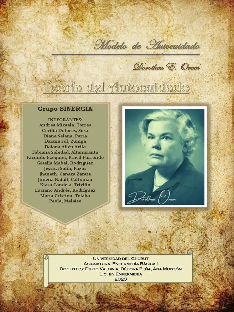 Modelo De Autocuidado - Dorothea Orem | PDF | Enfermería | Cuidado De ...