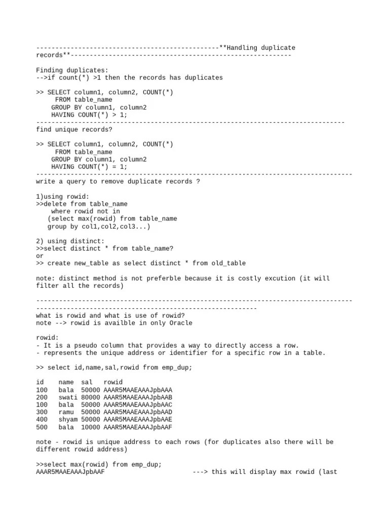 Handling Duplicate Records | PDF | Information Science | Data Management