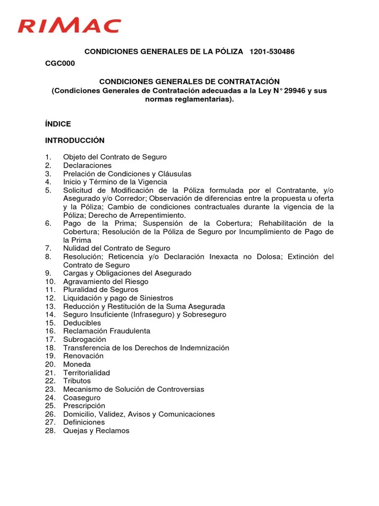 1 1 Poliza Rc 1201 530486 Pdf Póliza De Seguros Seguro
