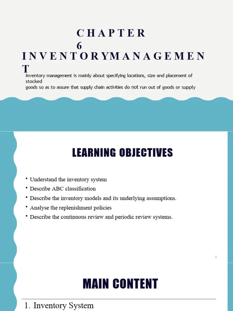 Chapter 6 - Inventory Management FULL | PDF | Inventory | Management Accounting