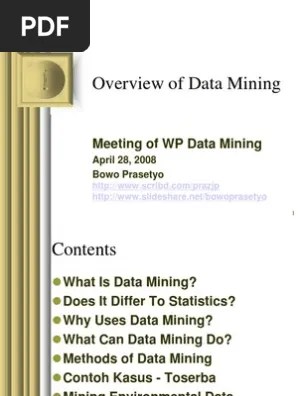 Dalam makalah ini dipilih menggunakan metode 9 langkah (nine step methodology) dari . Overview Of Data Mining Pdf Data Mining El Nino