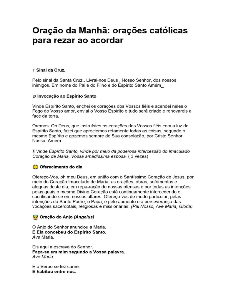 Oração Da Manha | PDF | Rosário | Oração
