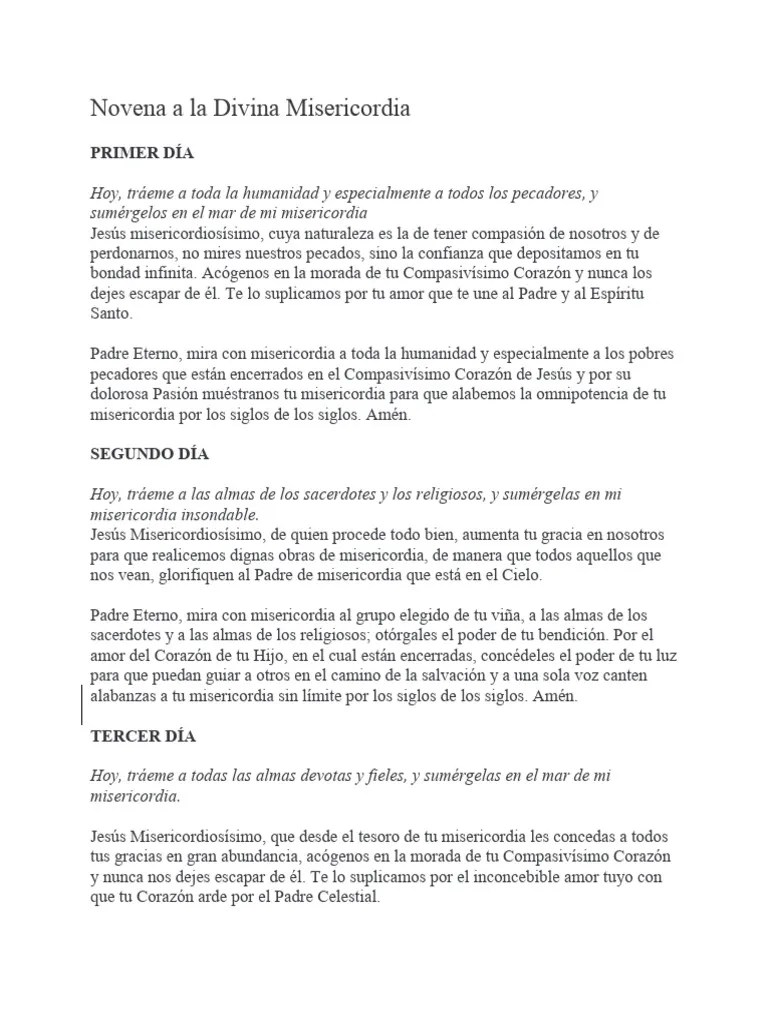 Novena A La Divina Misericordia | PDF | María, Madre De Jesús | Orador ...