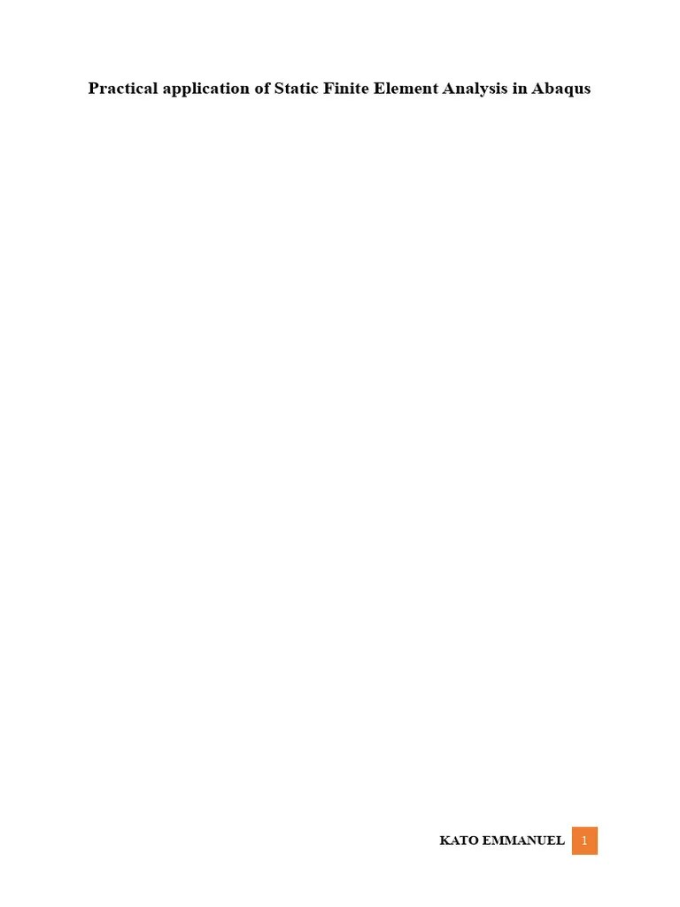 FEA In Abaqus | PDF | Finite Element Method | Simulation