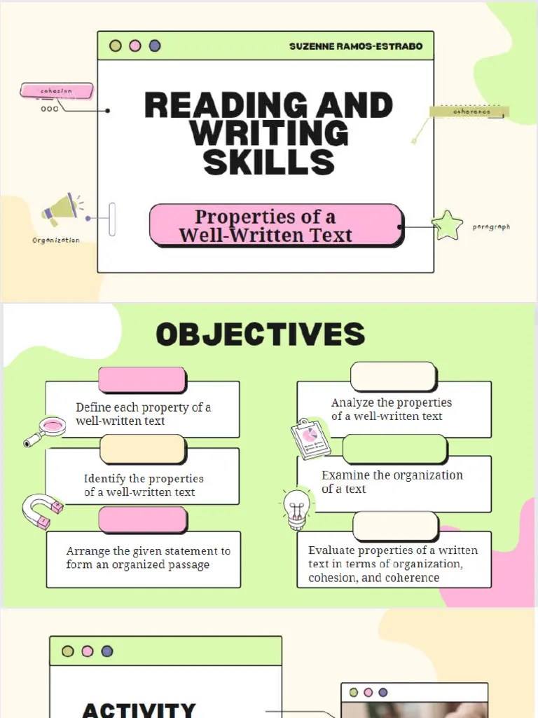 Properties Of A Well-Written Text (Cohesion Coherence) | PDF